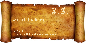 Weibl Bodony névjegykártya